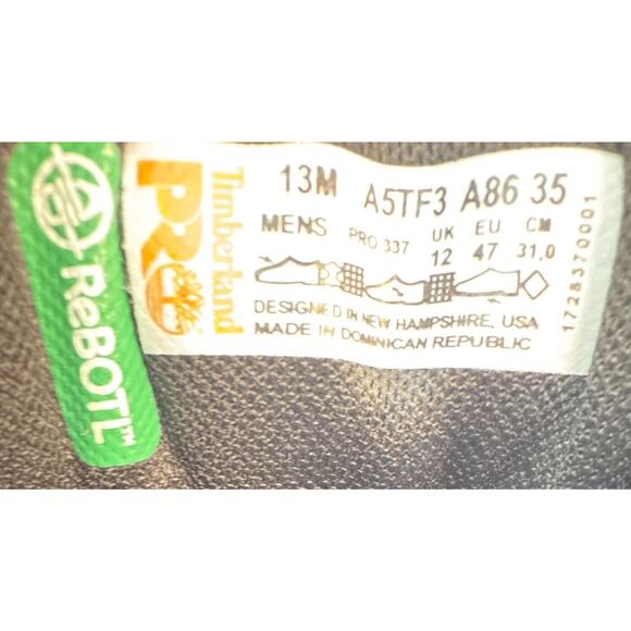 Timberland PRO Work Boots Composite Toe Men's 13 M 6" Sawhorse Black Leather - Picture 9 of 11